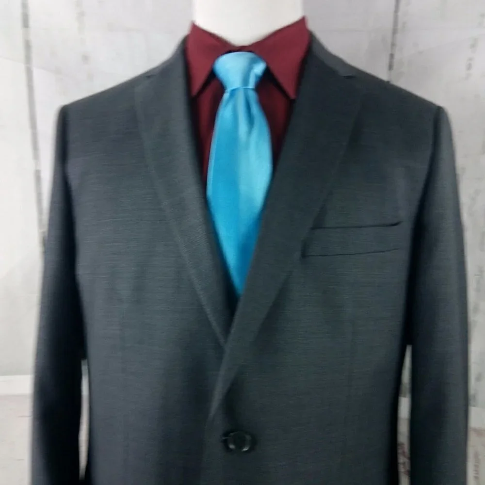 Mantoni Super Fine 44R Wool 2 Button Gray Suit Blazer Jacket
